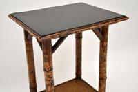 Antique Victorian Bamboo Leather Top Side Table (6 of 6) Antique Victorian Bamboo Leather Top Side Table (6 of 6)