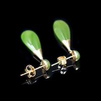 Vintage Green Nephrite Jade 9K 9ct Yellow Gold Drop Dangle Earrings (4 of 5) Vintage Green Nephrite Jade 9K 9ct Yellow Gold Drop Dangle Earrings (4 of 5)