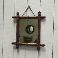 Antique French Faux Bamboo Mirror