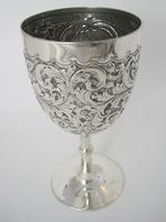 Edwardian Silver Goblet with Chased Floral & Scroll Body (4 of 5) Edwardian Silver Goblet with Chased Floral & Scroll Body (4 of 5)