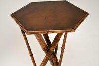 Antique Victorian Bamboo Leather Top Side Table (4 of 6) Antique Victorian Bamboo Leather Top Side Table (4 of 6)