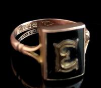 Antique Victorian mourning ring, 9ct Rose gold, Letter E (7 of 11) Antique Victorian mourning ring, 9ct Rose gold, Letter E (7 of 11)