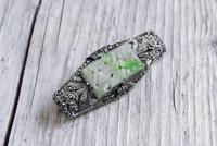 Art Deco Silver and Jadeite Brooch with Marcasites, 1930s (6 of 7) Art Deco Silver and Jadeite Brooch with Marcasites, 1930s (6 of 7)