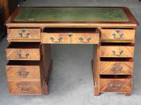 1960's Mahogany Pedestal Desk with Green Leather Inset on Top (2 of 4) 1960's Mahogany Pedestal Desk with Green Leather Inset on Top (2 of 4)