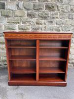 Quality Inlaid Mahogany Double Open Bookcase