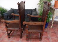 Pair of Victorian country oak wainscot chairs (Free shipping to Mainland England) (10 of 10) Pair of Victorian country oak wainscot chairs (Free shipping to Mainland England) (10 of 10)