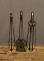 Quality set of brass and steel fire tools/andirons (6 of 7) Quality set of brass and steel fire tools/andirons (6 of 7)