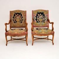 Pair of Antique Carolean Style Needlepoint Armchairs (3 of 12) Pair of Antique Carolean Style Needlepoint Armchairs (3 of 12)