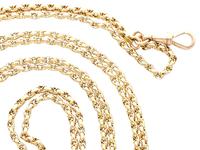 9ct Yellow Gold Longuard Chain - Antique c.1890 (4 of 12) 9ct Yellow Gold Longuard Chain - Antique c.1890 (4 of 12)