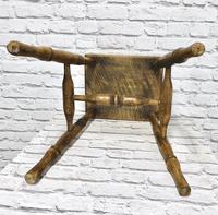 19th Century Kitchen Stool with Sycamore Seat (5 of 5) 19th Century Kitchen Stool with Sycamore Seat (5 of 5)