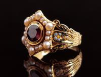 Antique Mourning Ring, 18ct Gold, Enamel, Pearl & Garnet - William IV (2 of 13) Antique Mourning Ring, 18ct Gold, Enamel, Pearl & Garnet - William IV (2 of 13)