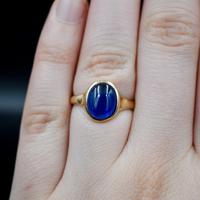 Vintage Cabochon Blue Paste 9ct 9K Yellow Gold Signet Ring (7 of 10) Vintage Cabochon Blue Paste 9ct 9K Yellow Gold Signet Ring (7 of 10)