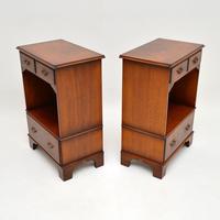 Pair of Antique Georgian Style Burr Walnut Bedside Cabinets (9 of 10) Pair of Antique Georgian Style Burr Walnut Bedside Cabinets (9 of 10)