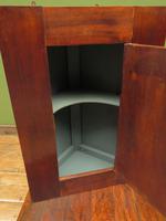 Small Inlaid Antique Corner Cupboard with Blue Interior, Lockable (7 of 14) Small Inlaid Antique Corner Cupboard with Blue Interior, Lockable (7 of 14)