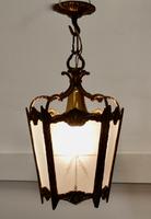 French Brass & Etched Glass Lantern Hall Light (3 of 6) French Brass & Etched Glass Lantern Hall Light (3 of 6)
