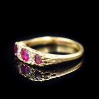 Antique Ruby & Old Cut Diamond 18ct 18K Yellow Gold Scroll Ring (6 of 9) Antique Ruby & Old Cut Diamond 18ct 18K Yellow Gold Scroll Ring (6 of 9)