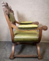 Late Victorian Carved Oak & Leather Armchair (10 of 14) Late Victorian Carved Oak & Leather Armchair (10 of 14)