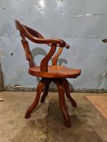 Antique Chinese Cherry Wood Swivel Captains Desk Chair (7 of 10) Antique Chinese Cherry Wood Swivel Captains Desk Chair (7 of 10)