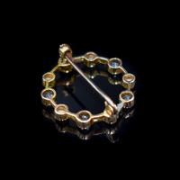 Antique Aquamarine and Pearl 9ct Yellow Gold Wreath Circle Brooch Pin (5 of 6) Antique Aquamarine and Pearl 9ct Yellow Gold Wreath Circle Brooch Pin (5 of 6)