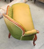 1940's Mahogany Framed Chaise in Green Upholstery. Good Shape (2 of 3) 1940's Mahogany Framed Chaise in Green Upholstery. Good Shape (2 of 3)