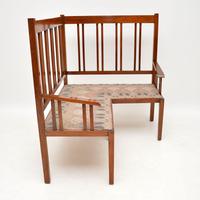 Antique Arts & Crafts Solid Walnut Corner Settee from Liberty of London (4 of 12) Antique Arts & Crafts Solid Walnut Corner Settee from Liberty of London (4 of 12)