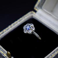 Antique Blue Sapphire & White Sapphire 9ct Gold Cluster Daisy Ring (3 of 10) Antique Blue Sapphire & White Sapphire 9ct Gold Cluster Daisy Ring (3 of 10)
