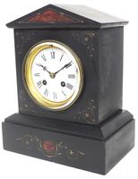 Antique French Slate Mantel Clock 8-Day Striking Mantle Clock with Red Marble & Gilt Decoration (9 of 9) Antique French Slate Mantel Clock 8-Day Striking Mantle Clock with Red Marble & Gilt Decoration (9 of 9)