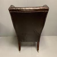 Large Regency buttoned leather wing armchair (3 of 11) Large Regency buttoned leather wing armchair (3 of 11)