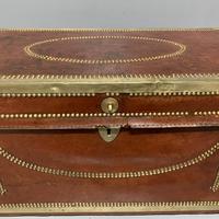 Unusual red leather and brass bound camphor trunk chest (5 of 10) Unusual red leather and brass bound camphor trunk chest (5 of 10)