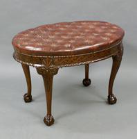 A Large Carved Mahogany Oval Stool (4 of 6) A Large Carved Mahogany Oval Stool (4 of 6)