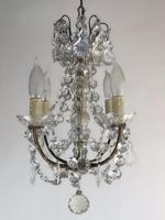 Vintage French Petite Chandelier 4 Arm Crystal Ceiling Light (2 of 6) Vintage French Petite Chandelier 4 Arm Crystal Ceiling Light (2 of 6)