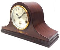 Mahogany Hat Shaped English Westminster 8-day Mantel Clock with Silver Dial (7 of 12) Mahogany Hat Shaped English Westminster 8-day Mantel Clock with Silver Dial (7 of 12)