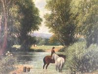Original Oil on Canvas 'watering the Horses' by William Taunton. Signed c.1870 (3 of 4) Original Oil on Canvas 'watering the Horses' by William Taunton. Signed c.1870 (3 of 4)