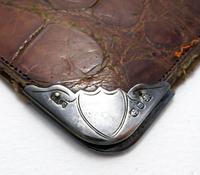 Victorian 1896 Solid Sterling Silver Mounted Crocodile Skin Leather Antique Wallet Purse Case. English Hallmarked (5 of 5) Victorian 1896 Solid Sterling Silver Mounted Crocodile Skin Leather Antique Wallet Purse Case. English Hallmarked (5 of 5)