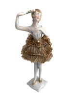 Art Deco Flapper Half Doll Pin Cushion: J Walther Sohn German Porcelain