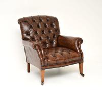 Antique Edwardian Leather Armchair (1 of 10)