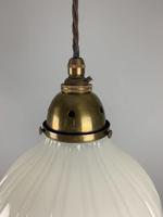 Moonstone Pendant Ceiling Light; Original Shade & Gallery; Rewired (3 of 7) Moonstone Pendant Ceiling Light; Original Shade & Gallery; Rewired (3 of 7)