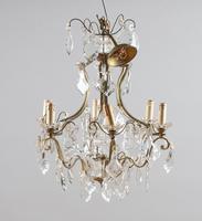Large French Glass & Brass Chandelier (6 of 6) Large French Glass & Brass Chandelier (6 of 6)