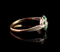 Vintage Art Deco Flower Ring, 9ct Gold & Silver, Emerald Paste (3 of 11) Vintage Art Deco Flower Ring, 9ct Gold & Silver, Emerald Paste (3 of 11)