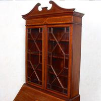 Secretaire Bureau Bookcase Astragal Glazed Mahogany Library Cabinet (8 of 14) Secretaire Bureau Bookcase Astragal Glazed Mahogany Library Cabinet (8 of 14)