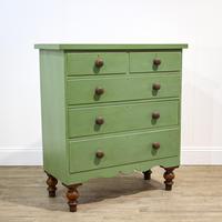 Green Painted Early Victorian Chest of Drawers (1 of 12)