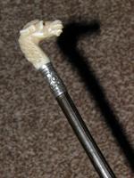 Antique Repousse Silver Intricately Carved Horse's Head Park Whip / Showing Cane (3 of 14) Antique Repousse Silver Intricately Carved Horse's Head Park Whip / Showing Cane (3 of 14)