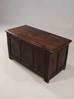 A Well Carved Early 18th Century Three Panelled Coffer (2 of 3) A Well Carved Early 18th Century Three Panelled Coffer (2 of 3)