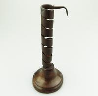 Rare Coiled Steel & Fruitwood 'rat de Cave' Candlestick 18th Century (2 of 5) Rare Coiled Steel & Fruitwood 'rat de Cave' Candlestick 18th Century (2 of 5)