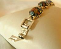 Vintage Silver & Milliflori Glass Bracelet 1970s Length 7 3/4" Heavy 23.7 Grams (8 of 12) Vintage Silver & Milliflori Glass Bracelet 1970s Length 7 3/4" Heavy 23.7 Grams (8 of 12)