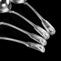 Antique Victorian Set of 4 Solid Silver Sauce Ladles / Spoons "Fiddle Thread & Shell" Pattern - Chawner & Co 1845 (7 of 15) Antique Victorian Set of 4 Solid Silver Sauce Ladles / Spoons "Fiddle Thread & Shell" Pattern - Chawner & Co 1845 (7 of 15)
