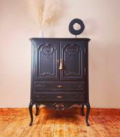 French Antique Style Cabinet / Black Cupboard / Louis XV Style (2 of 10) French Antique Style Cabinet / Black Cupboard / Louis XV Style (2 of 10)