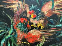 Stunning Original 1970s Vintage Abstract Acrylic Painting Cocks Fighting - Game (4 of 15) Stunning Original 1970s Vintage Abstract Acrylic Painting Cocks Fighting - Game (4 of 15)