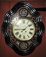 Wonderful 1880’s French Striking Oval Vineyard Wall Clock by Japy Frères. (8 of 8) Wonderful 1880’s French Striking Oval Vineyard Wall Clock by Japy Frères. (8 of 8)