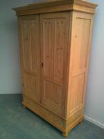 Lovely Panelled Antique Pine 2 Door Knockdown Wardrobe to wax / paint